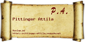 Pittinger Attila névjegykártya