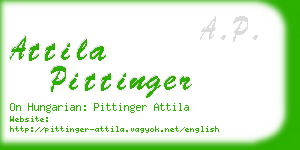 attila pittinger business card